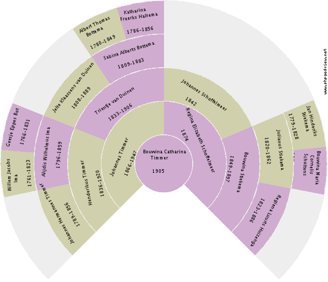 Petronella Joanna Catharina de Beer Circle Diagram
